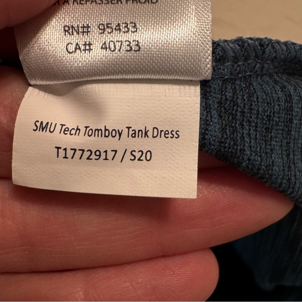 Toad&Co SMU Tech Tomboy Tank Dress Sleeveless Blue Athletic Granola Self Bra M - Picture 9 of 10